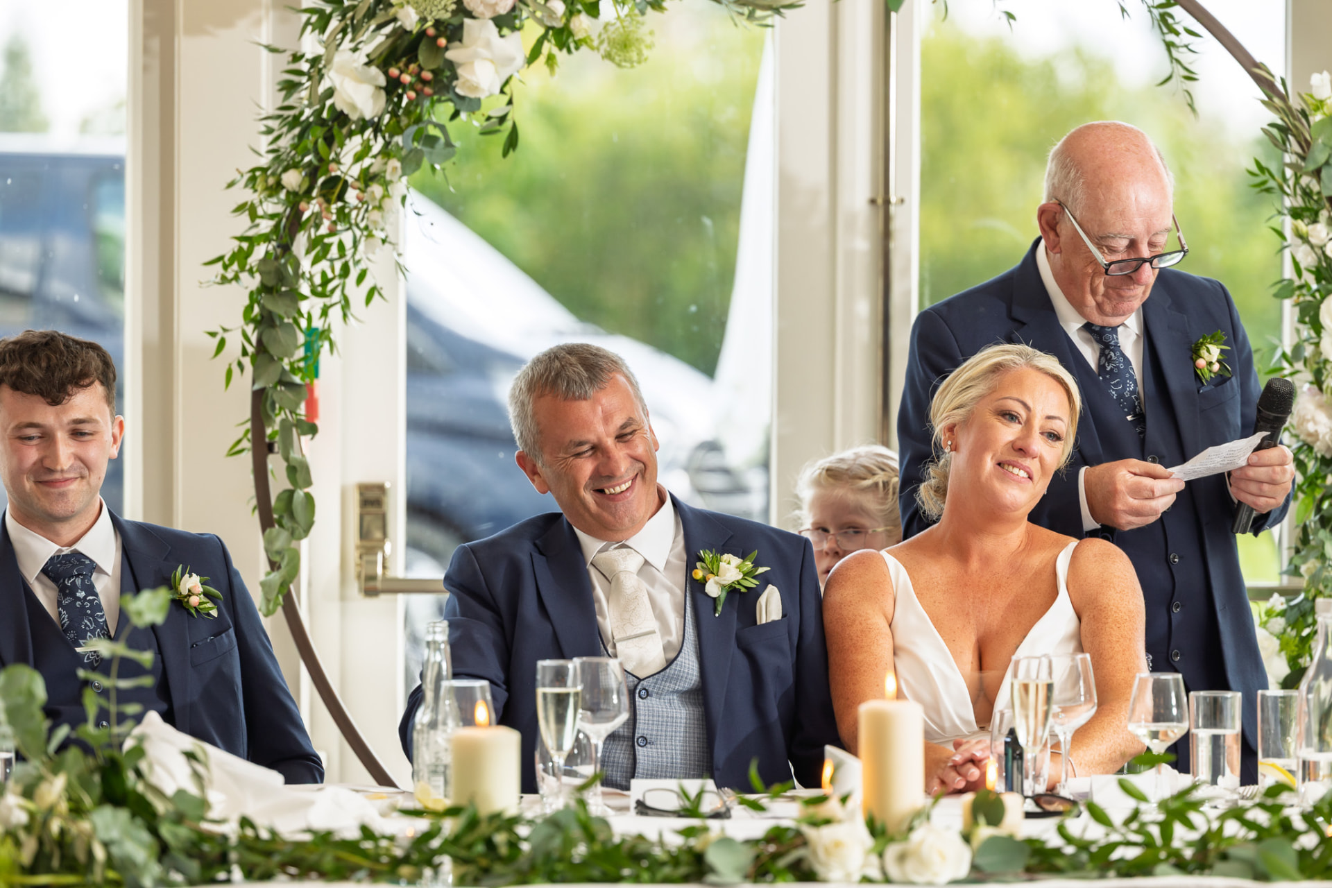 Top table laughing during the speeches